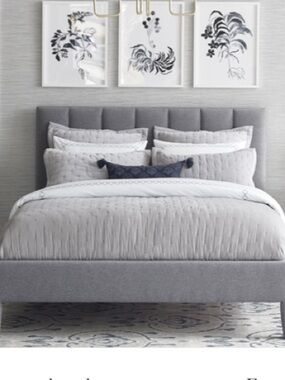 Serena & Lily Sutter velvet gray euro sham, 26x26